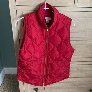 J. Crew Red Puffer Vest